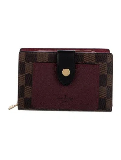 Pre-owned Louis Vuitton 2020 Damier Ebene Pattern Viennois Wallet In Brown