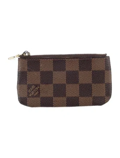 Pre-owned Louis Vuitton 2020 Damier Ebene Pattern Wallet In Brown