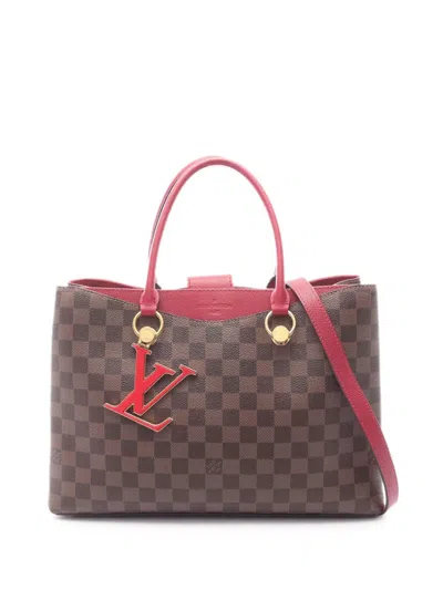 Pre-owned Louis Vuitton 2020 Damier Ebene Riverside Satchel In Brown