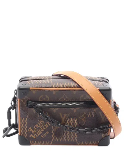 Pre-owned Louis Vuitton 2020 Damier Giant Monogram Mini Soft Trunk Crossbody Bag In Brown