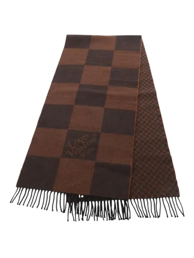 Pre-owned Louis Vuitton 2020 Damier Giant Scarf In Brown