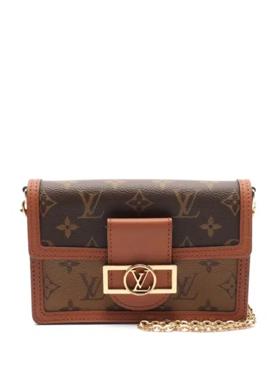 Pre-owned Louis Vuitton 2020 Dauphine Chain Wallet In Brown