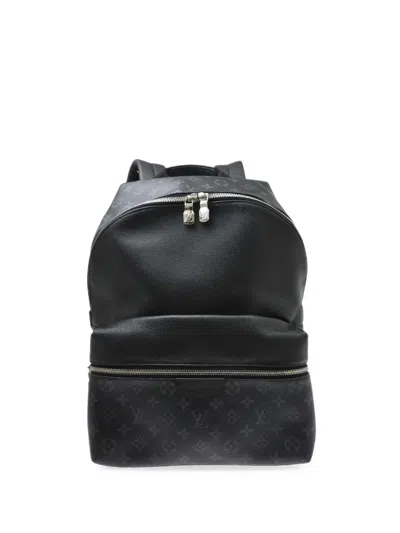 Pre-owned Louis Vuitton 2020 Discovery Taiga Lama Backpack In Black