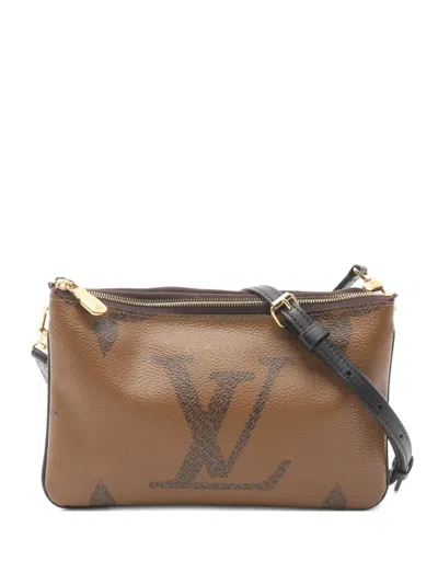 Pre-owned Louis Vuitton 2020 Double Zip Monogram Shoulder Bag In Brown