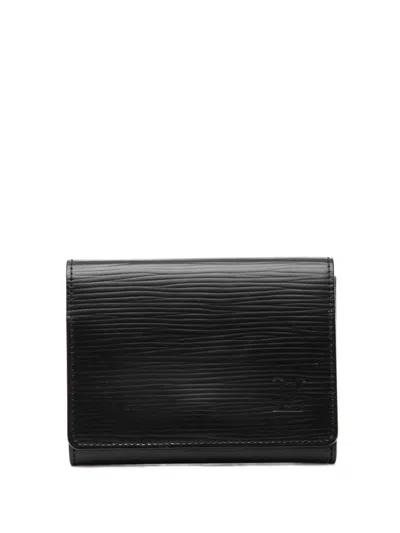 Pre-owned Louis Vuitton 2020 Epi Envelope Business Card Holder In Black