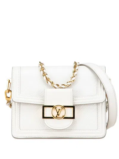 Pre-owned Louis Vuitton 2020 Epi Mini Dauphine Satchel In White