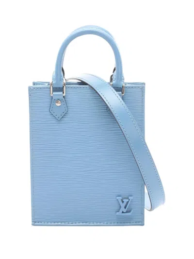 Pre-owned Louis Vuitton 2020 Epi Petit Sac Plat Satchel In Blue