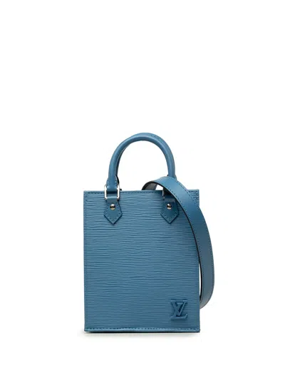 Pre-owned Louis Vuitton 2020 Epi Petit Sac Plat Satchel In Blue