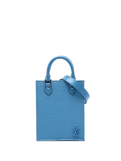 Pre-owned Louis Vuitton 2020 Epi Petit Sac Plat Satchel In Blue