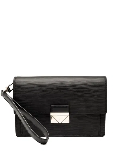 Pre-owned Louis Vuitton 2020 Epi Pochette Thames Clutch Bag In Black