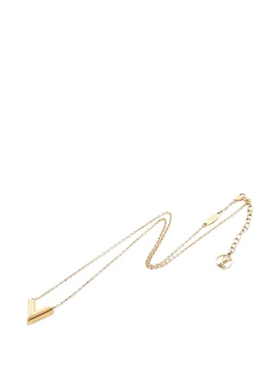 Pre-owned Louis Vuitton 2020 Essential V Necklace In Gold
