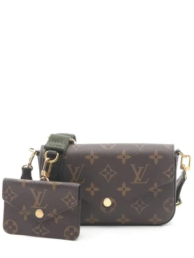 Pre-owned Louis Vuitton 2020 Felicie Monogram Shoulder Bag In Brown