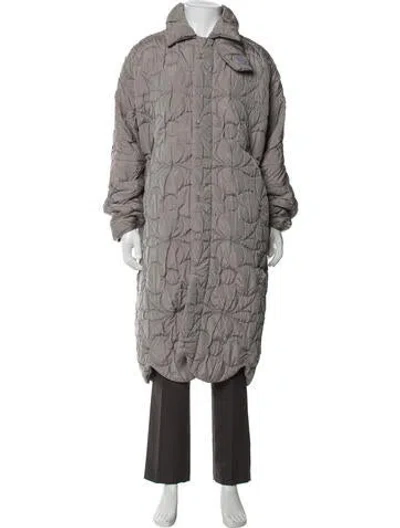 Pre-owned Louis Vuitton 2020 Flower Monogram Overcoat In Gray