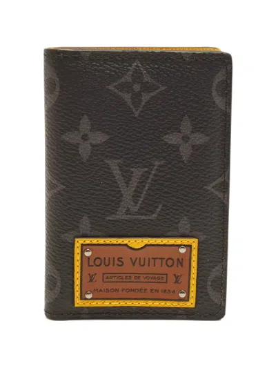Pre-owned Louis Vuitton 2020 Gaston Label Pocket Organiser In Black