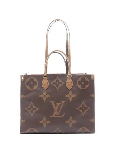 Pre-owned Louis Vuitton 2020 Gm On The Go Monogram Canvas Tote Bag In Brown