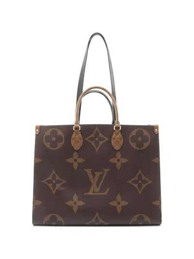 Pre-owned Louis Vuitton 2020 Gm On The Go Monogram Tote Bag In Brown