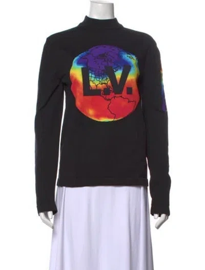 Pre-owned Louis Vuitton 2020 Graphic Print Sweater In Black