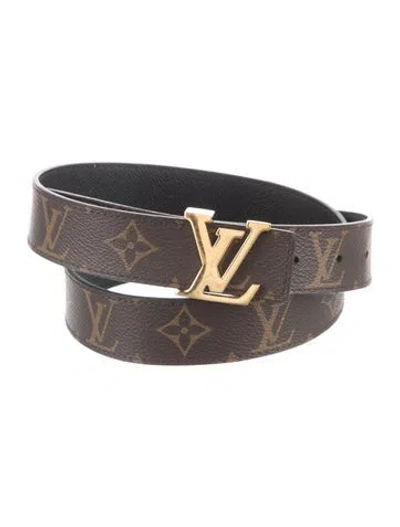 Pre-owned Louis Vuitton 2020 Initiales 30mm Reversible Belt In Brown