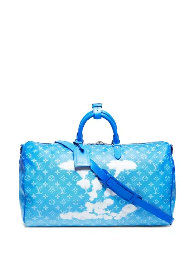 Pre-owned Louis Vuitton 2020 Keepall Boston Bag In Blue
