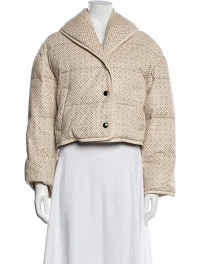 Pre-owned Louis Vuitton 2020 Leather Down Jacket In Neutrals