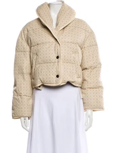 Pre-owned Louis Vuitton 2020 Leather Faux Fur Coat In Neutral
