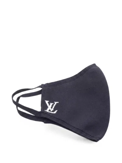 Pre-owned Louis Vuitton 2020 Logo-embroidered Face Mask In Black