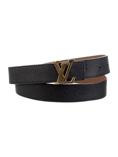 Pre-owned Louis Vuitton 2020 Lv Initiales 30mm Belt Kit In Black