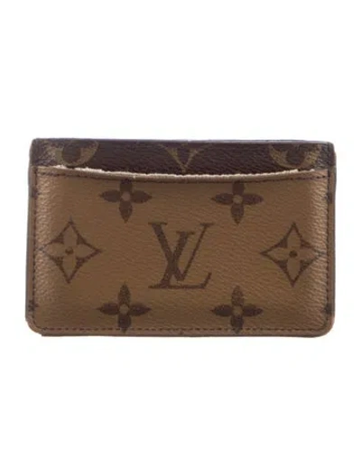 Pre-owned Louis Vuitton 2020 Lv Monogram Card Holder In Brown