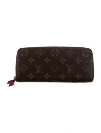 Pre-owned Louis Vuitton 2020 Lv Monogram Clemence Wallet In Brown
