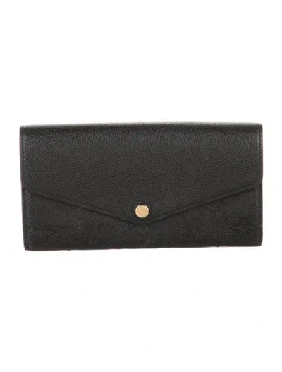 Pre-owned Louis Vuitton 2020 Lv Monogram Sarah Wallet In Black