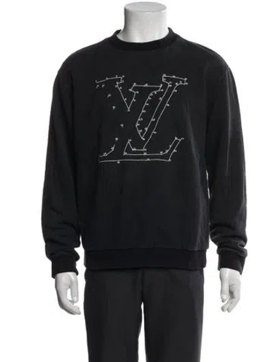 Pre-owned Louis Vuitton 2020 Lv Stitch Sweatshirt In Black