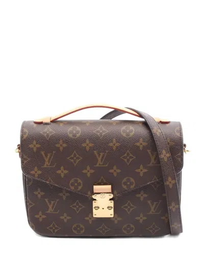Pre-owned Louis Vuitton 2020 Metis Mm Monogram Tote Bag In Brown