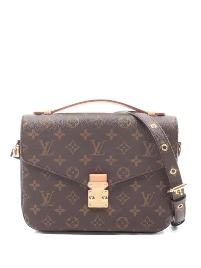 Pre-owned Louis Vuitton 2020 Metis Mm Monogram Tote Bag In Brown