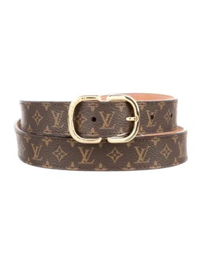 Pre-owned Louis Vuitton 2020 Mini 25mm Belt In Brown
