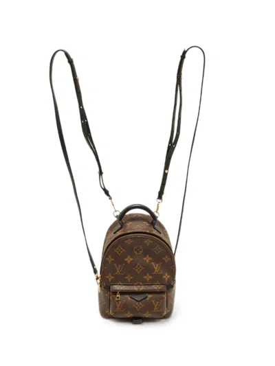 Pre-owned Louis Vuitton 2020 Mini Palm Springs Monogram Backpack In Brown