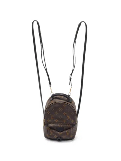 Pre-owned Louis Vuitton 2020 Mini Palm Springs Monogram Backpack In Brown