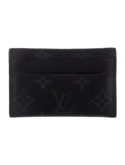Pre-owned Louis Vuitton 2020 Monogram Eclipse Ecslipse Card Holder In Black