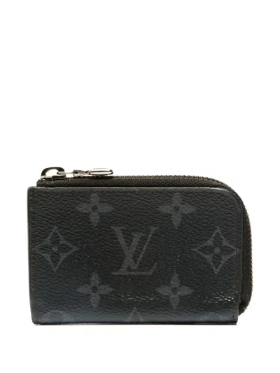 Pre-owned Louis Vuitton 2020 Monogram Eclipse Zip Wallet In Black