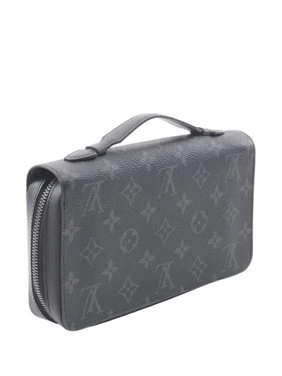 Pre-owned Louis Vuitton 2020 Monogram Eclipse Zippy Xl Wallet Long Wallets In Black