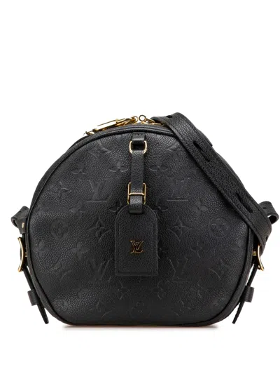 Pre-owned Louis Vuitton 2020 Monogram Empreinte Boite Chapeaux Souple Mm Crossbody Bag In Black