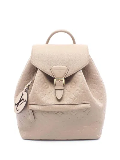 Pre-owned Louis Vuitton 2020 Monogram Empreinte Montsouris Pm Backpack In Brown
