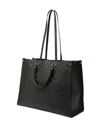 Pre-owned Louis Vuitton 2020 Monogram Empreinte Onthego Gm Satchel In Black