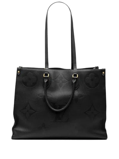 Pre-owned Louis Vuitton 2020 Monogram Empreinte Onthego Gm Satchel In Black