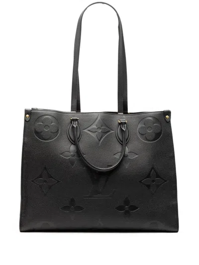 Pre-owned Louis Vuitton 2020 Monogram Empreinte Onthego Mm Satchel In Black