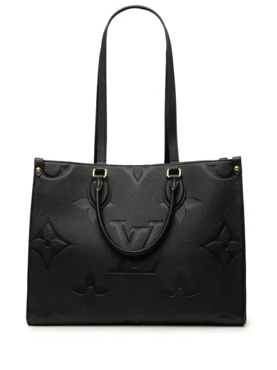 Pre-owned Louis Vuitton 2020 Monogram Empreinte Onthego Mm Satchel In Black