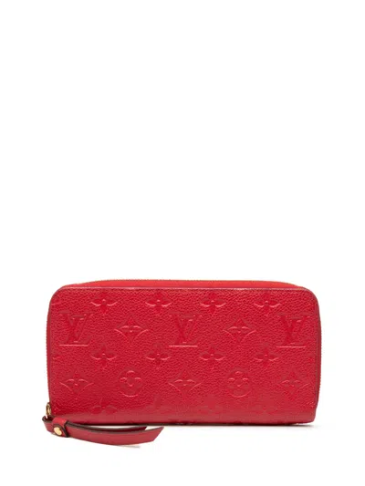 Pre-owned Louis Vuitton 2020 Monogram Empreinte Zippy Wallet Long Wallets In Red