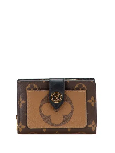 Pre-owned Louis Vuitton 2020 Monogram Giant Reverse Juliette Wallet Small Wallets In Brown