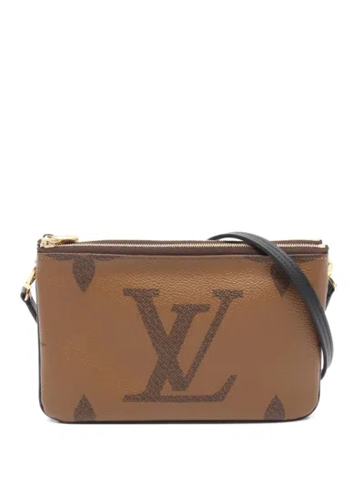 Pre-owned Louis Vuitton 2020 Monogram Giant Reverse Shoulder Bag In Brown