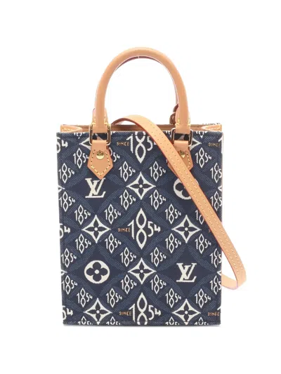 Pre-owned Louis Vuitton 2020 Monogram Jacquard Sac Plat Handbag In Blue