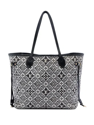 Pre-owned Louis Vuitton 2020 Monogram Jacquard Since 1854 Neverfull Mm Tote Bag In Black